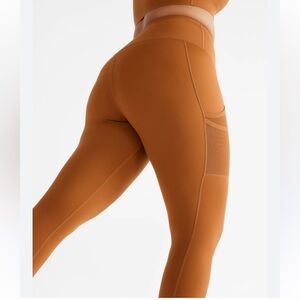 Knix Copper Rust Burnt Orange High Waisted Contour Leggings Side Pocket Large
